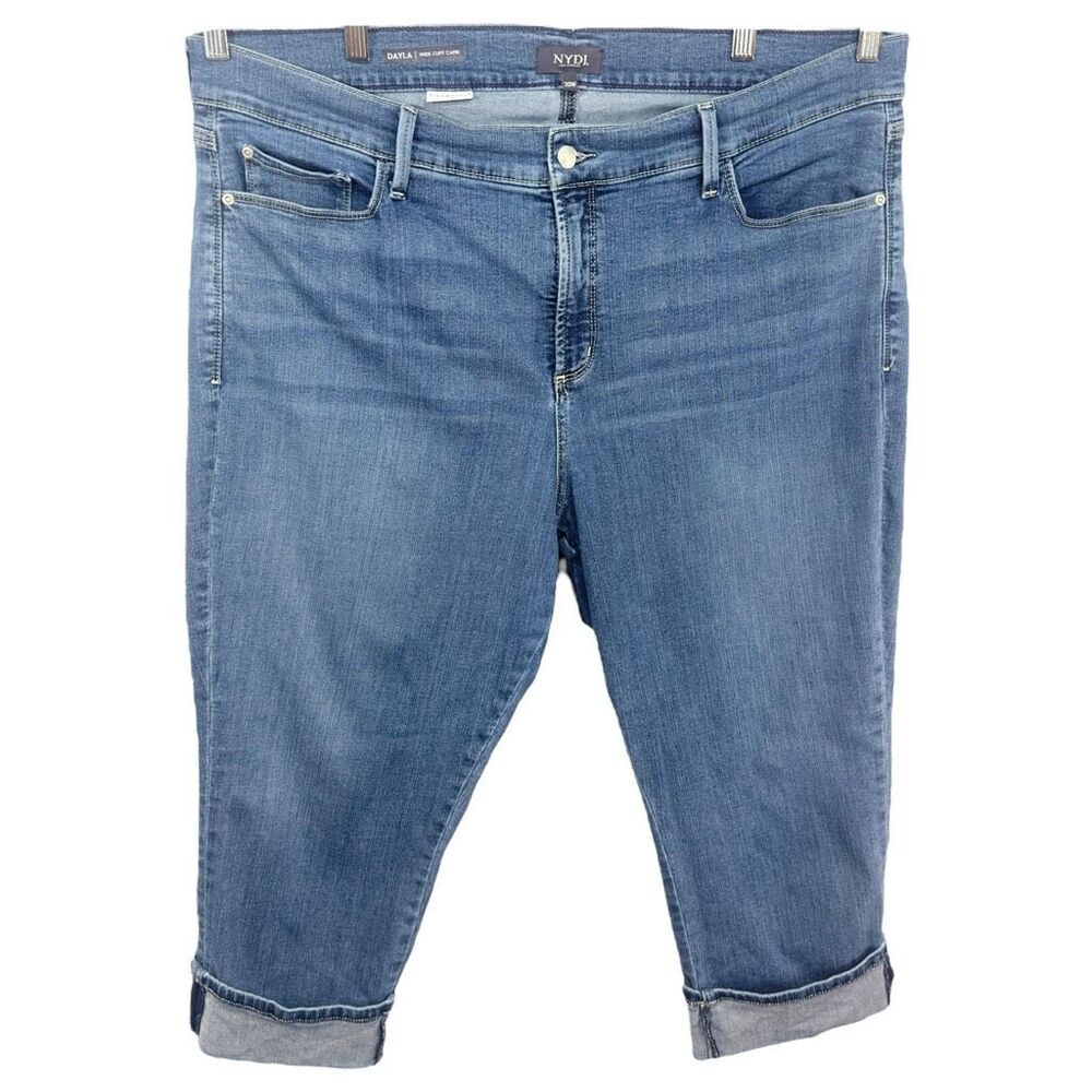 NYDJ Not Your Daughters Jeans Plus Size 20W Capri Wide‎ Cuff High Rise Dayla 712